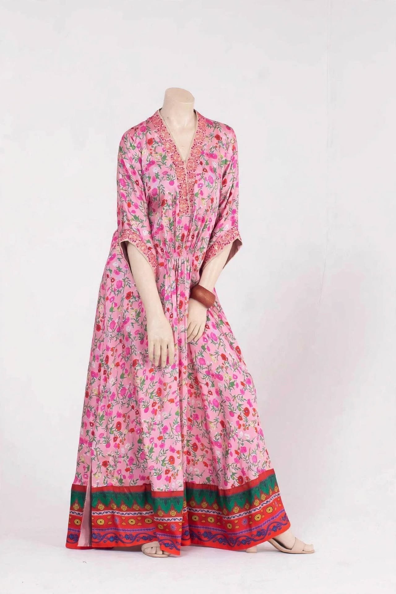 Symphonic Colours digital printed silk kaftan in silk fabric