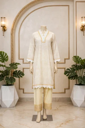 Daisy Embroidered Lawn Shirt