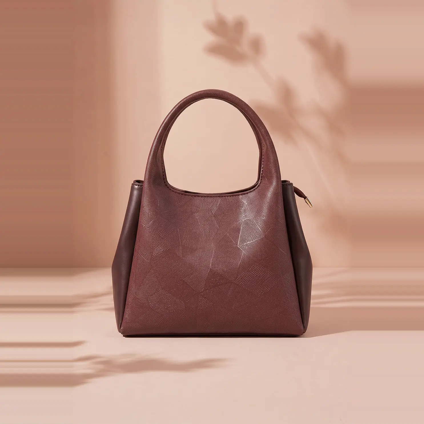 Geometric Embossed Tote Bag for Women | Top Handle Shoulder Bag