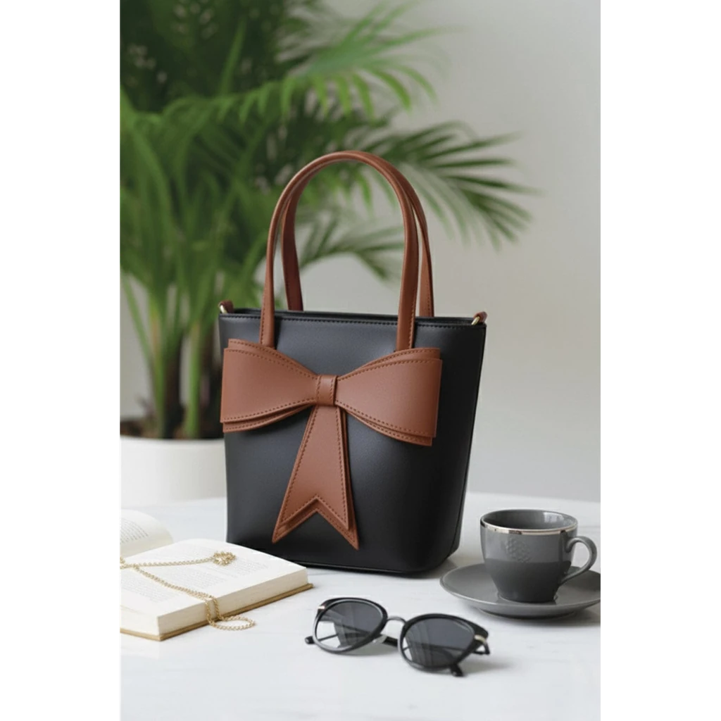 Classic Black Bow Tote Bag - Trendy Handbags for Women